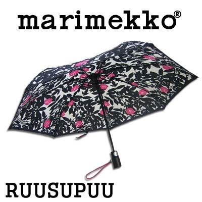 マリメッコ(marimekko)/ルースプー(RUUSUPUU)オープンワンタッチ　折りたたみ傘